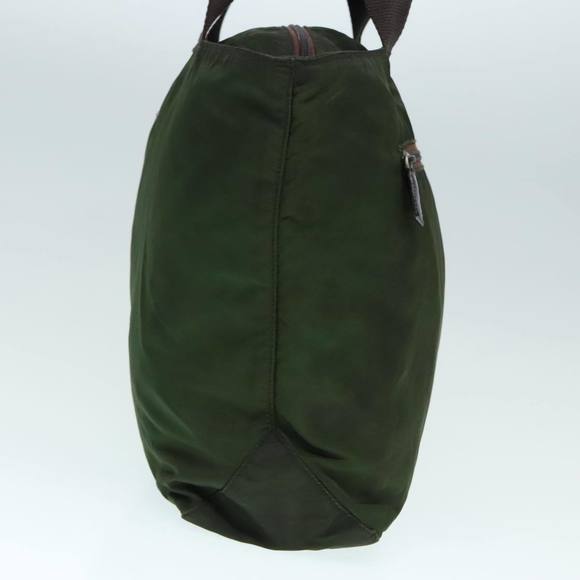 PRADA Tote Bag Nylon Green Silver Auth 90229 - Picture 3 of 16